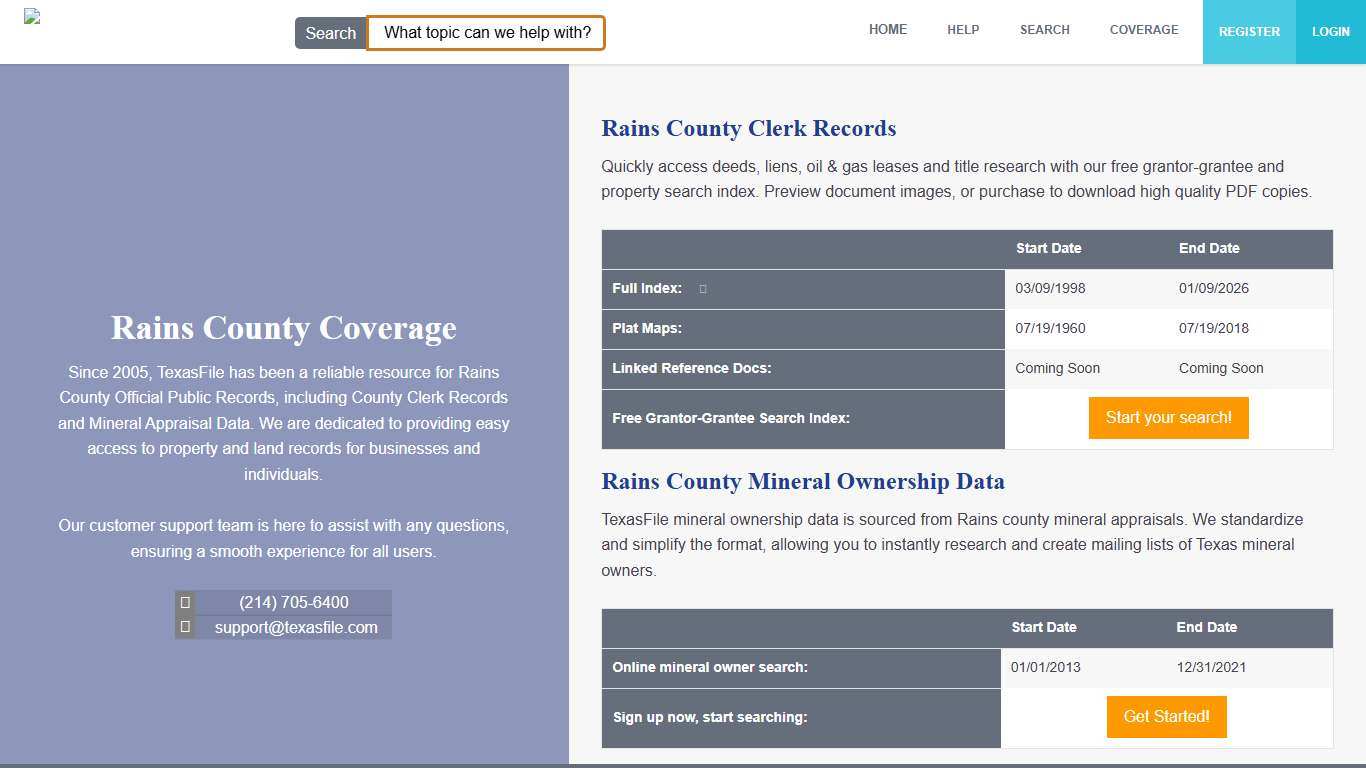 Rains County Clerk Official Public Records TexasFile