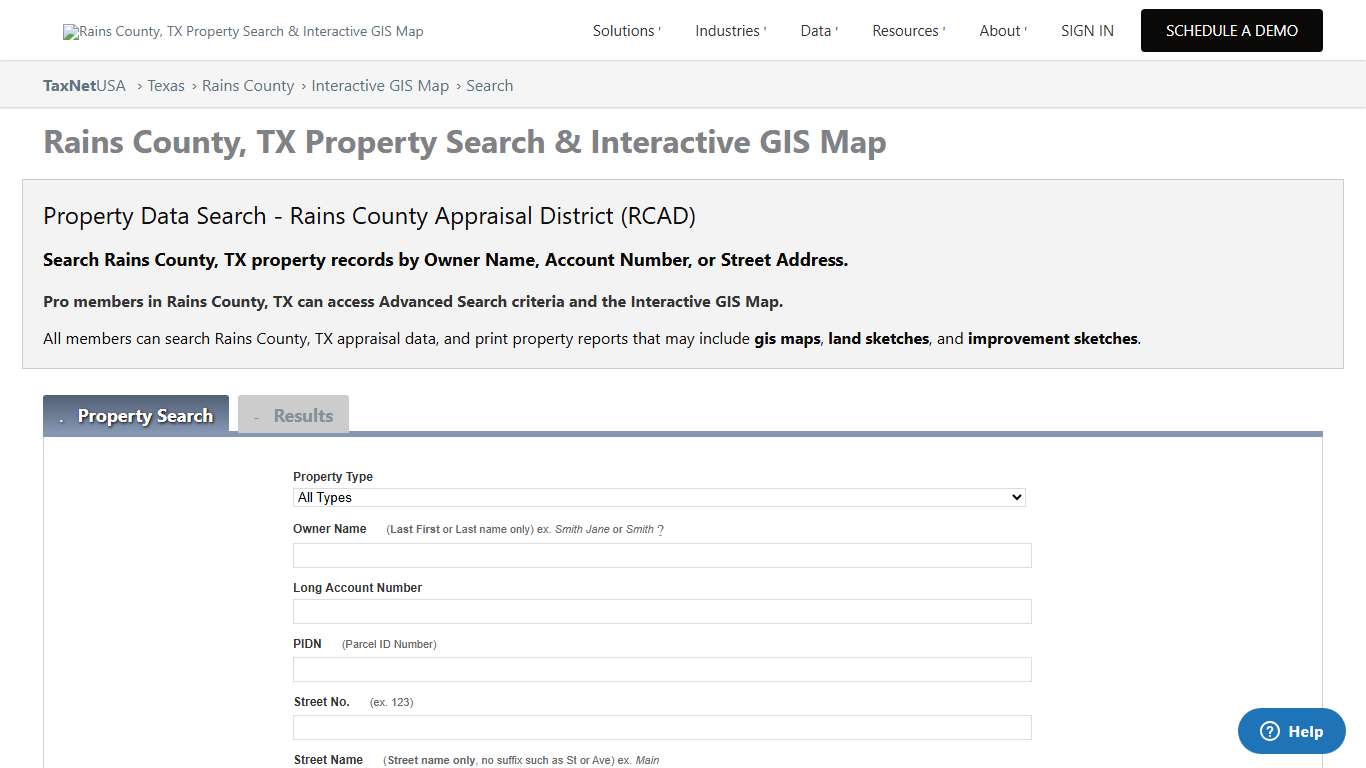 Rains County, TX Property Search & Interactive GIS Map