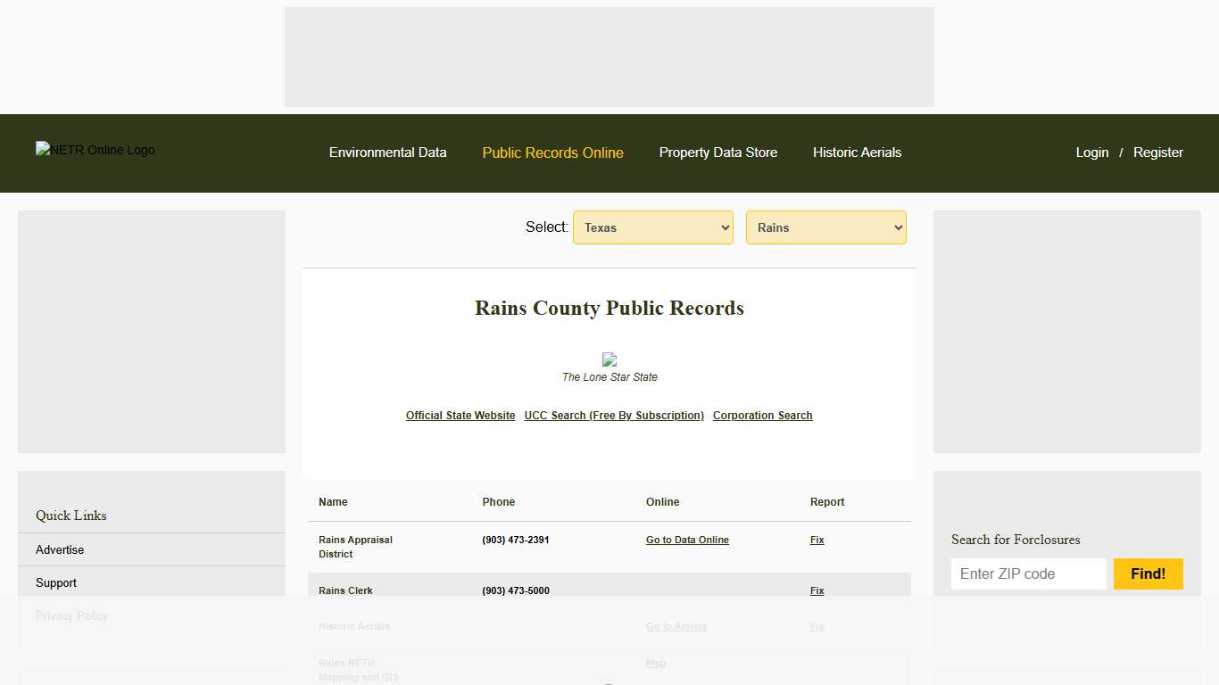 NETR Online • Rains • Rains Public Records, Search Rains Records, Rains Property Tax, Texas Property Search, Texas Assessor